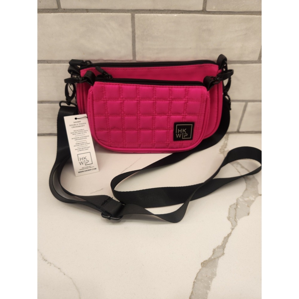 IHKWIP Nylon Detachable Double Pouch Crossbody Bag Hot Pink Women's New NWT